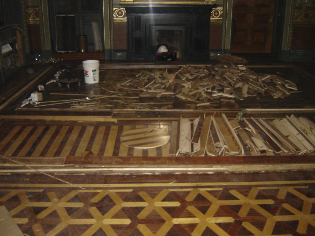 completing historic hardwood floor restoration process