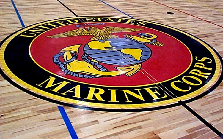 US Marines basketball court flooring